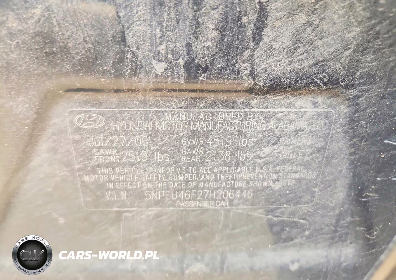 2007 Hyundai Sonata Se VIN:5NPEU46F27H206446 - 13