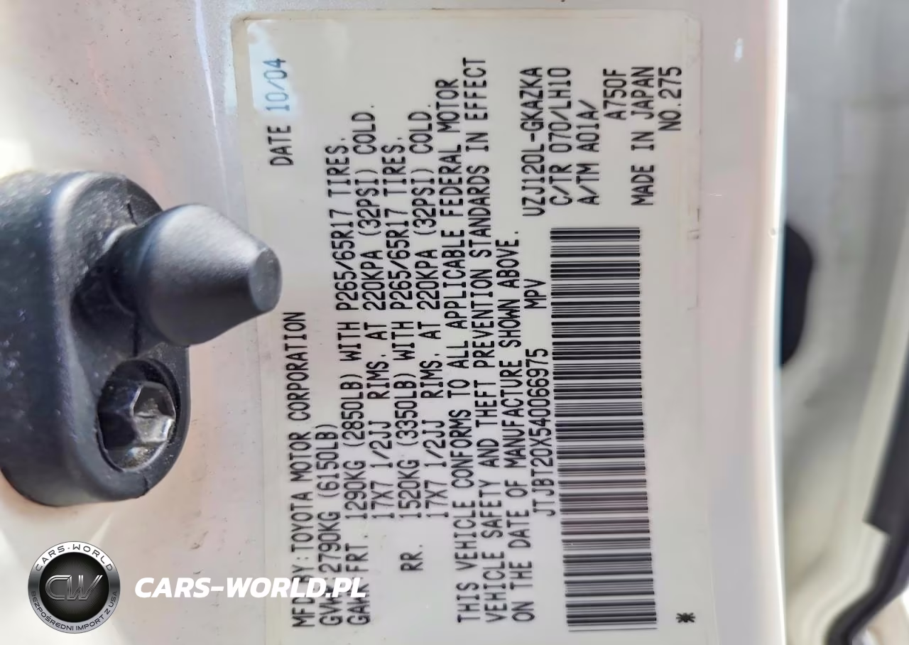 2004 Lexus Gx 470 VIN:JTJBT20X540066975 - 13