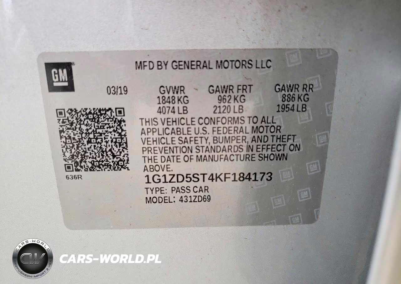 2019 Chevrolet Malibu Lt VIN:1G1ZD5ST4KF184173 - 12