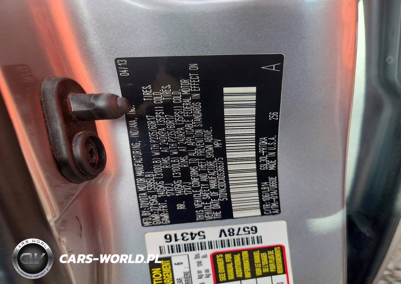 2013 Toyota Sienna Xle 8-Passenger VIN:5TDYK3DCXDS366375 - 13