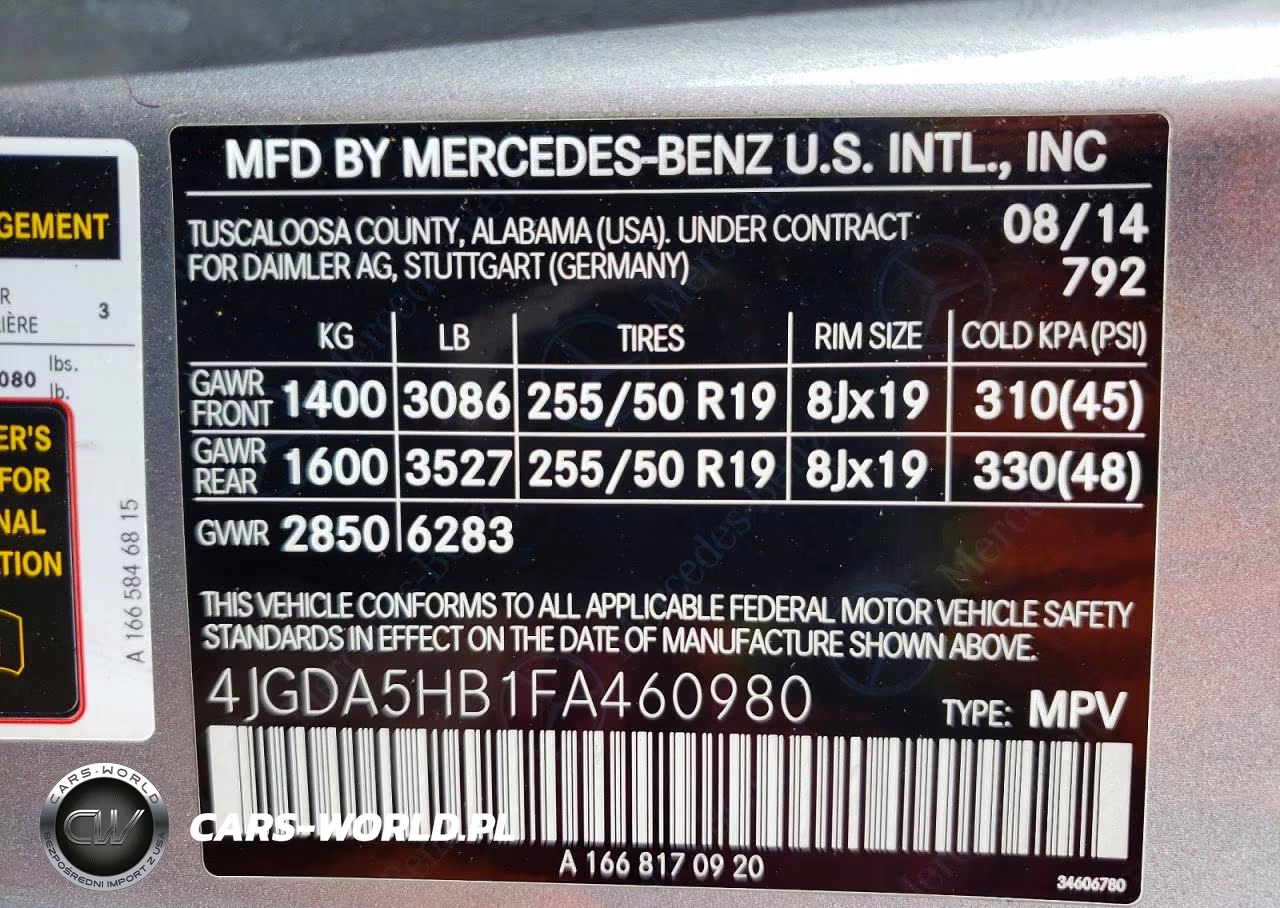 2015 Mercedes-Benz Ml 350 4Matic VIN:4JGDA5HB1FA460980 - 14