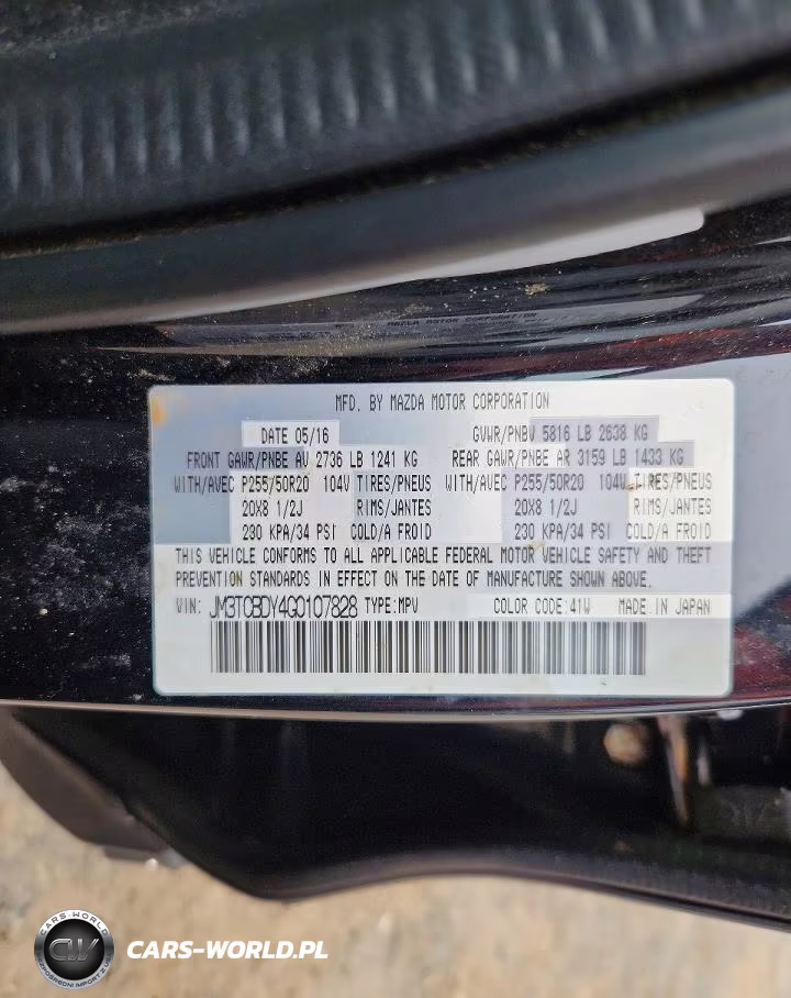 2016 Mazda Cx-9 Grand Touring VIN:JM3TCBDY4G0107828 - 13