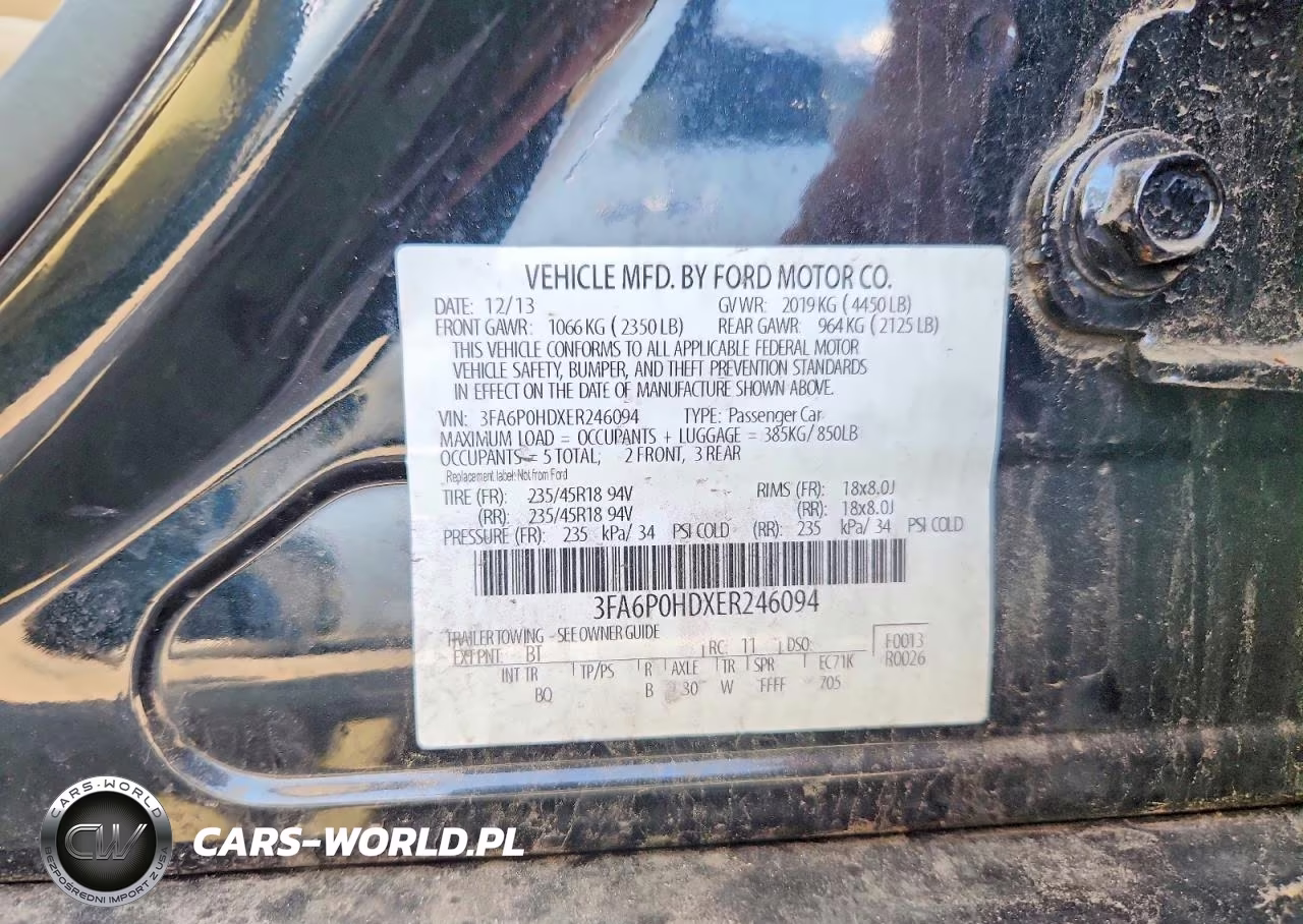 2014 Ford Fusion Se VIN:3FA6P0HDXER246094 - 12
