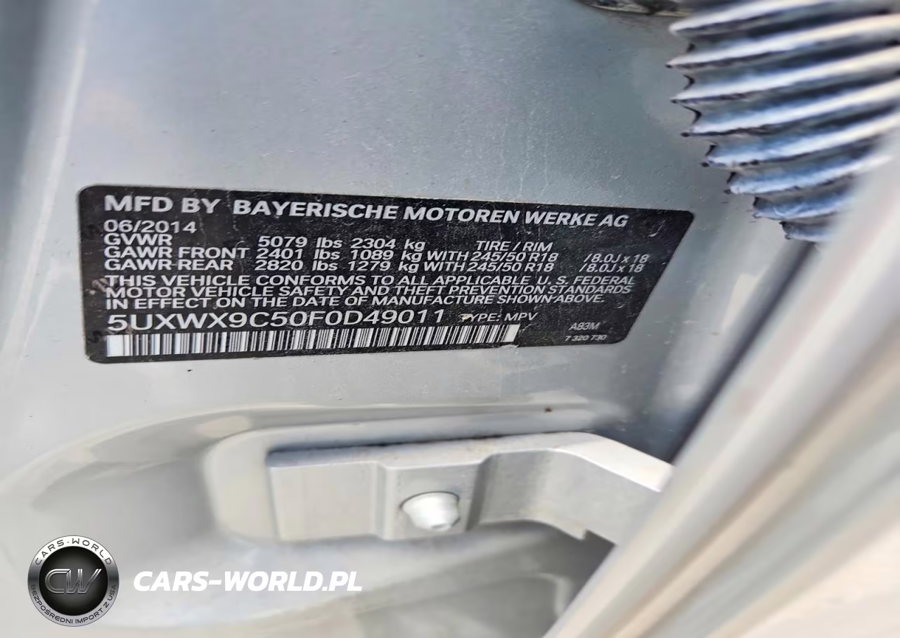 2015 BMW X3 xDrive28I VIN:5UXWX9C50F0D49011 - 14