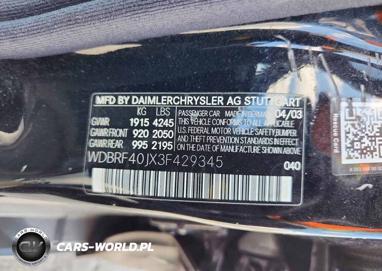 2003 Mercedes-Benz C 230K Sport Sedan VIN:WDBRF40JX3F429345 - 12