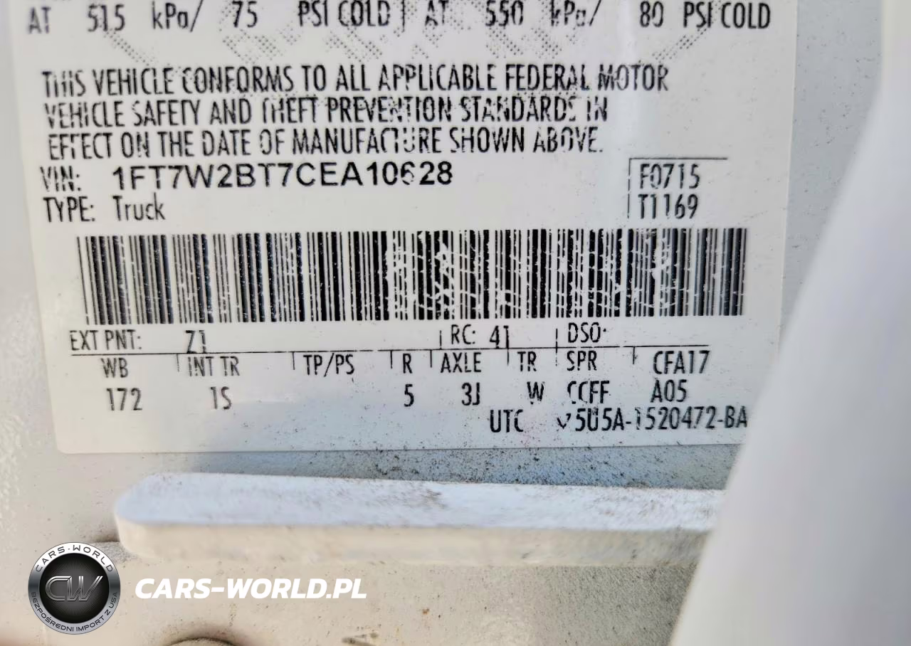 2012 Ford F250 Super Duty VIN:1FT7W2BT7CEA10628 - 12