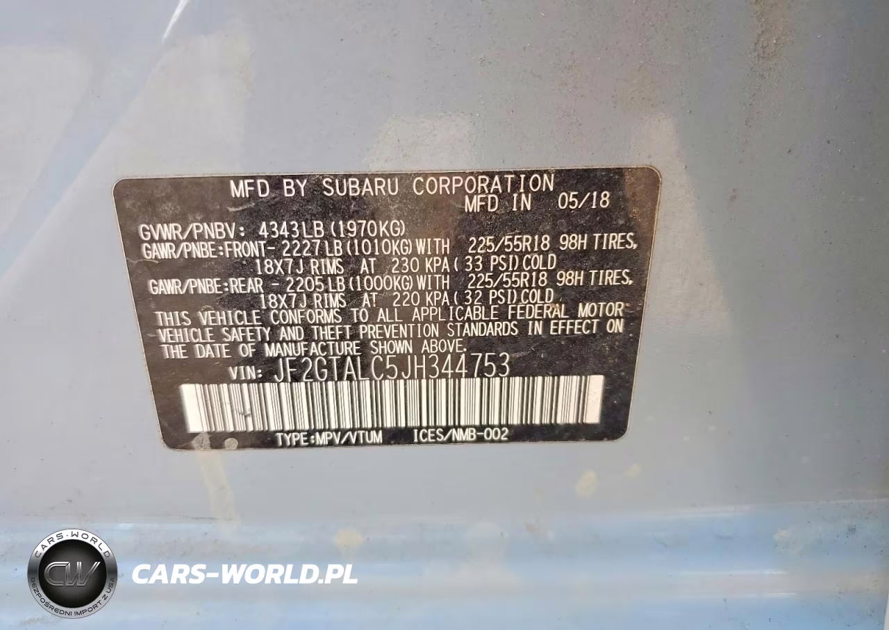 2018 Subaru Crosstrek 2.0I Limited VIN:JF2GTALC5JH344753 - 12