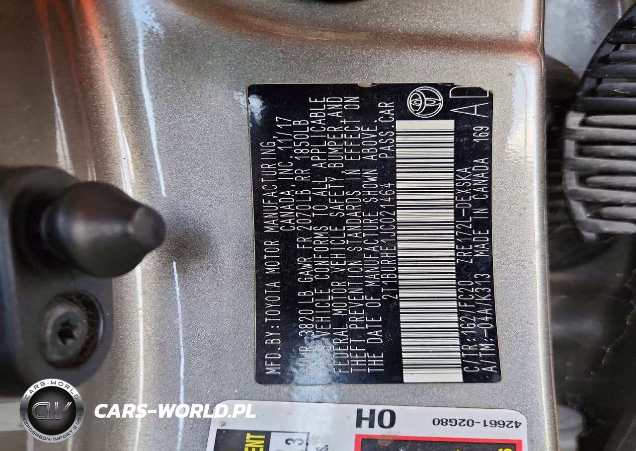 2018 Toyota Corolla Se VIN:2T1BURHE1JC021464 - 12