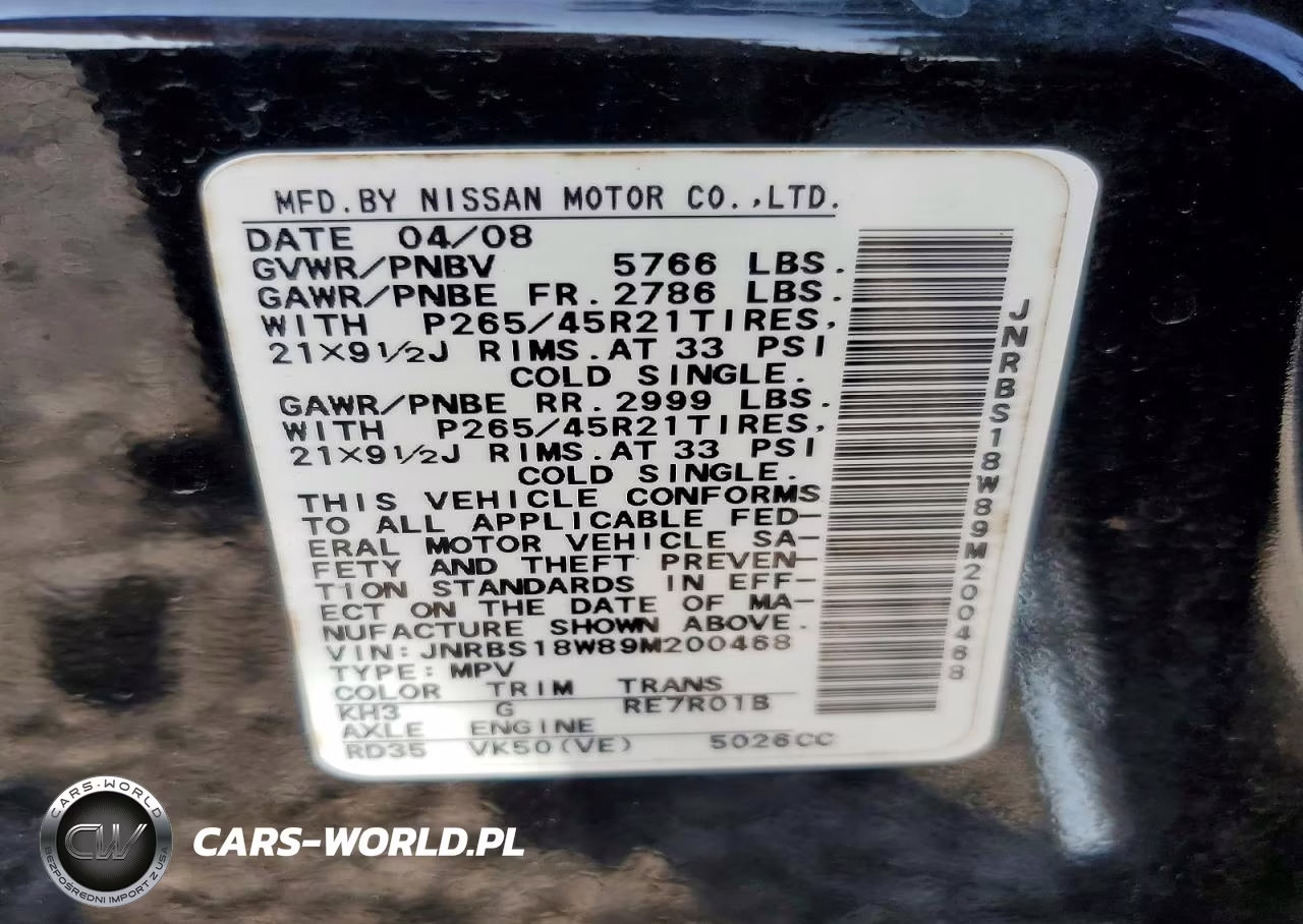2009 Infiniti Fx50 Base VIN:JNRBS18W89M200468 - 13