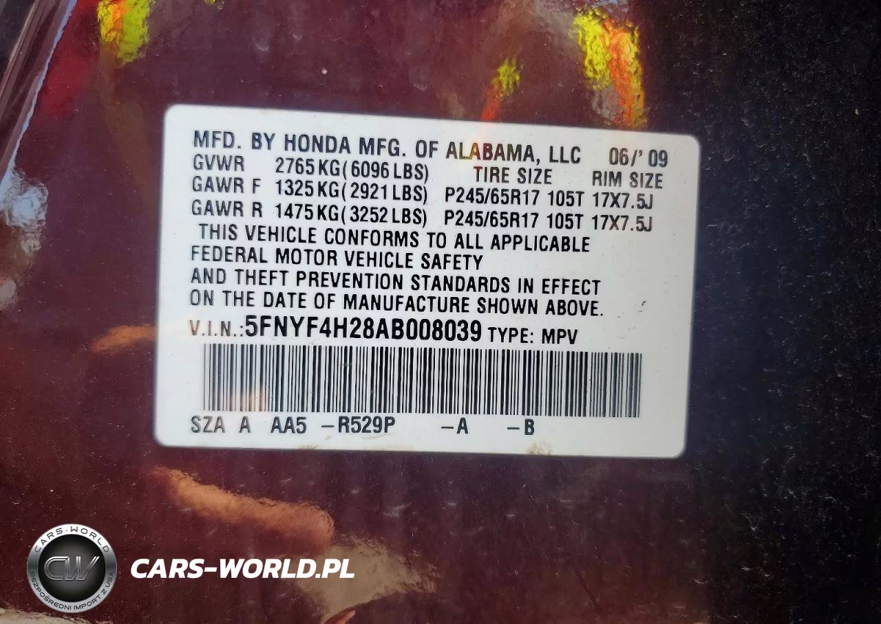 2010 Honda Pilot Lx VIN:5FNYF4H28AB008039 - 13