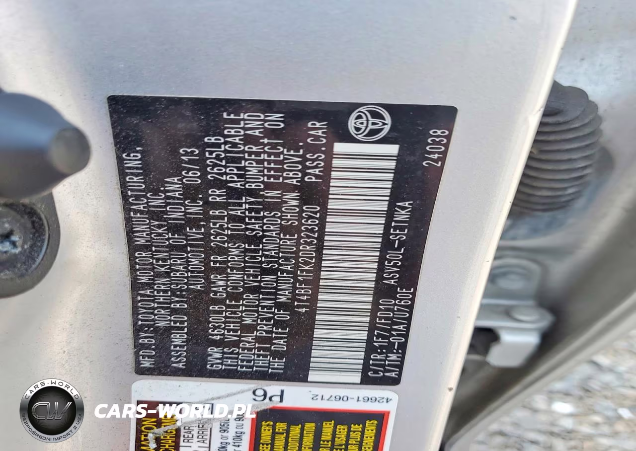 2013 Toyota Camry Le VIN:4T4BF1FK2DR323620 - 12