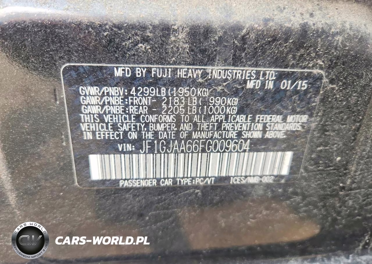 2015 Subaru Impreza VIN:JF1GJAA66FG009604 - 12