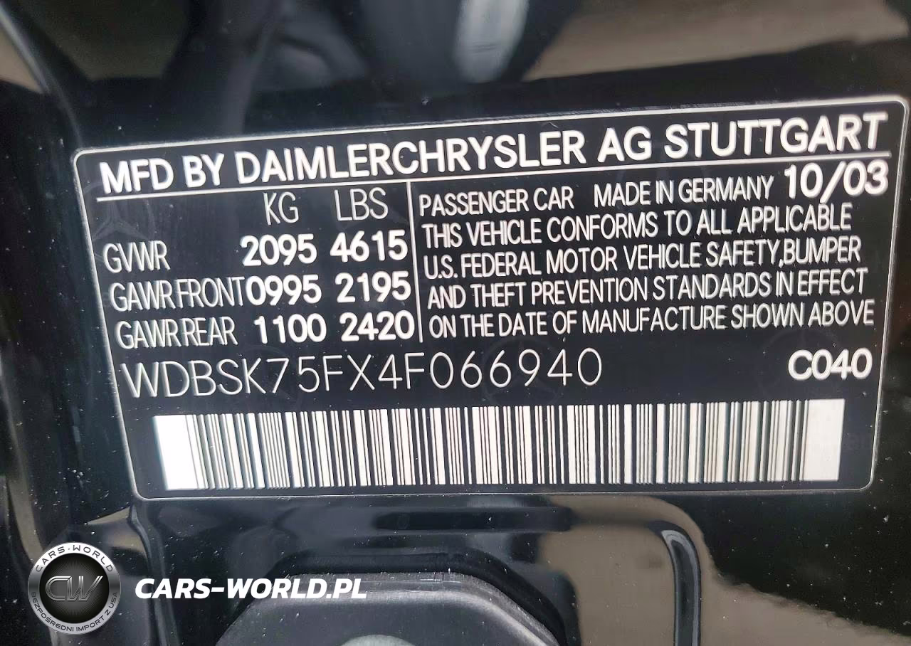 2004 Mercedes-Benz Sl 500 VIN:WDBSK75FX4F066940 - 13