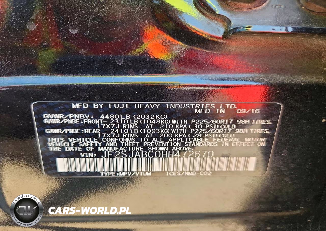 2017 Subaru Forester 2.5I VIN:JF2SJABC0HH472670 - 13