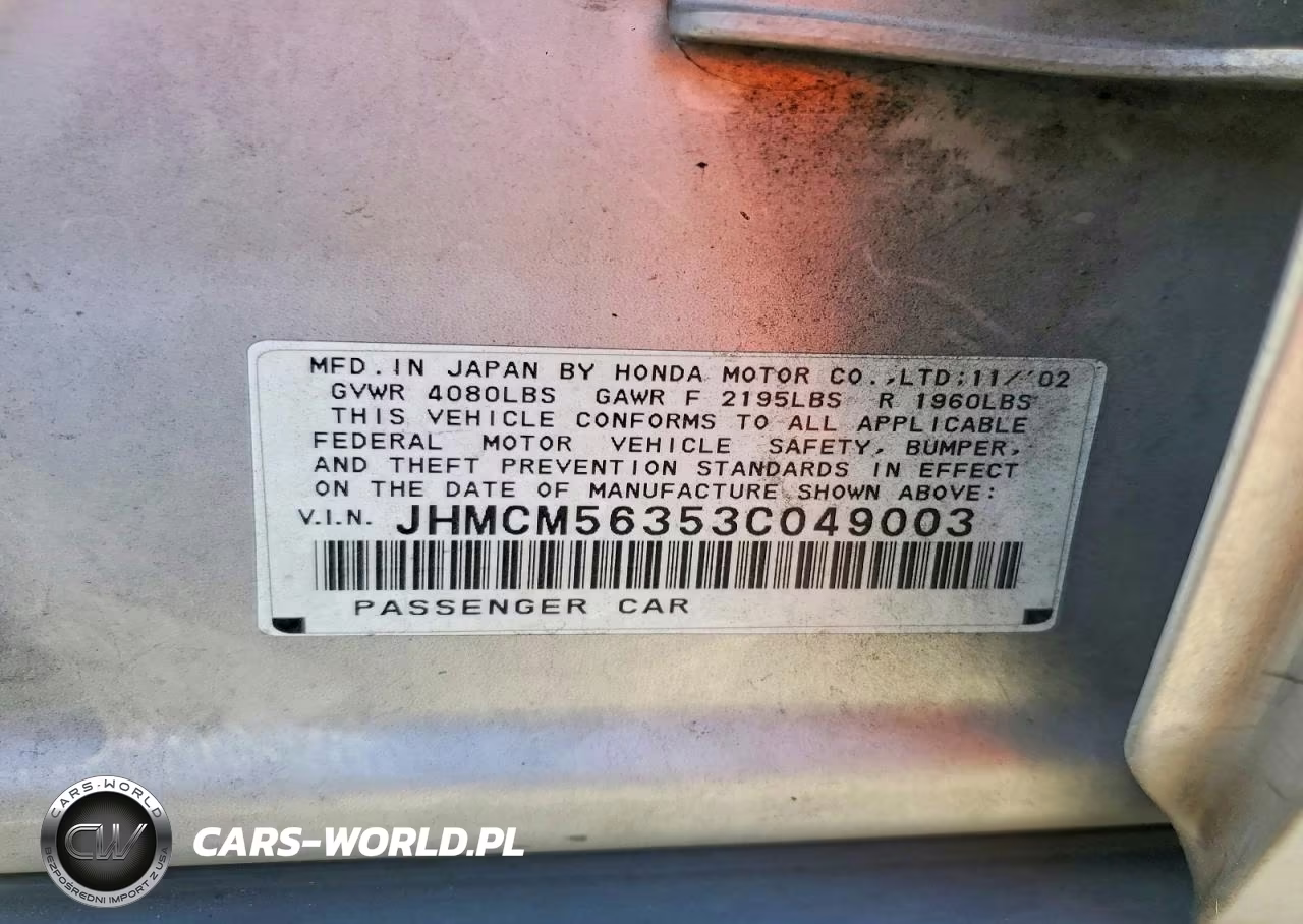 2003 Honda Accord Lx VIN:JHMCM56353C049003 - 12