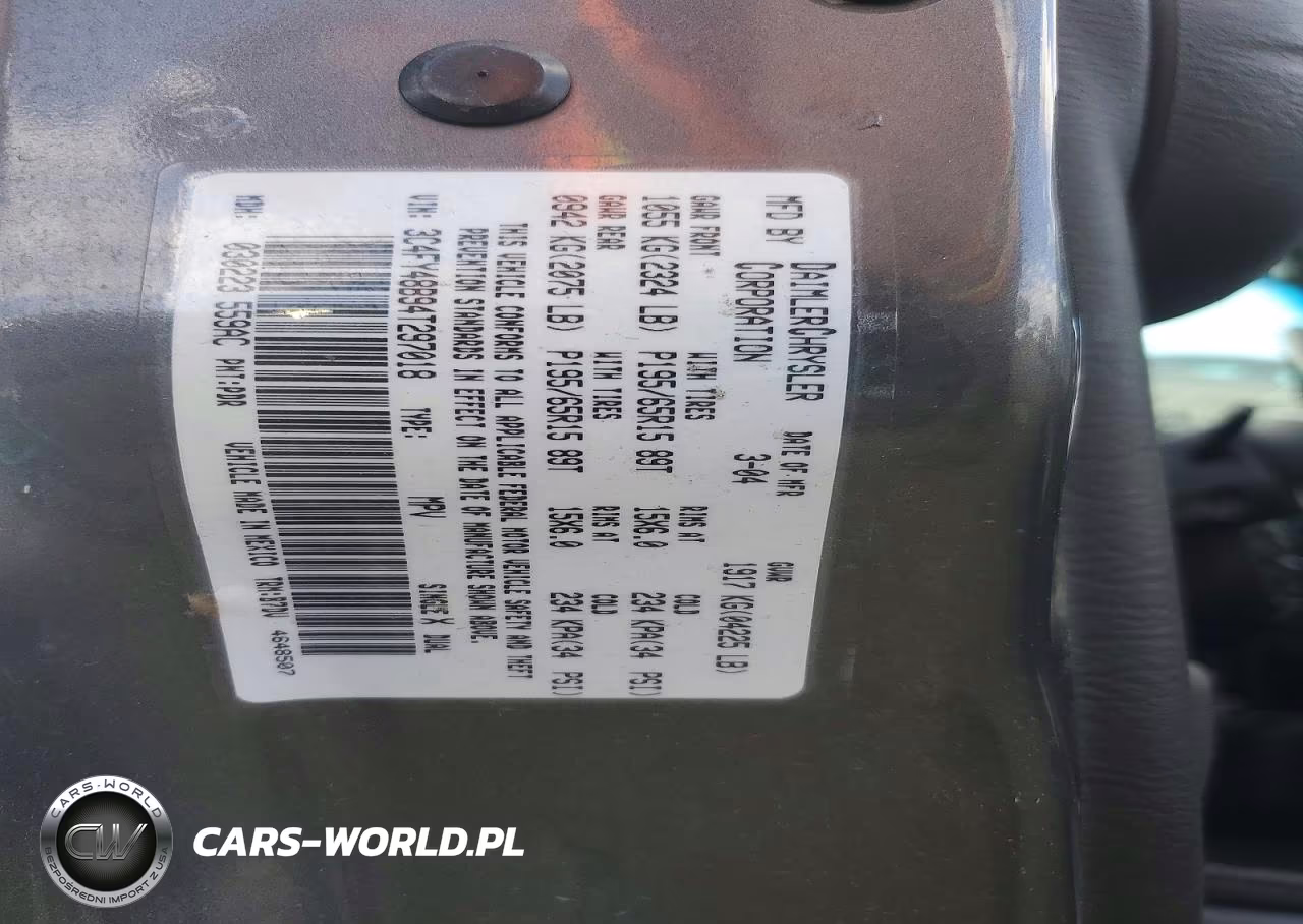 2004 Chrysler Pt Cruiser Sw VIN:3C4FY48B94T297018 - 12