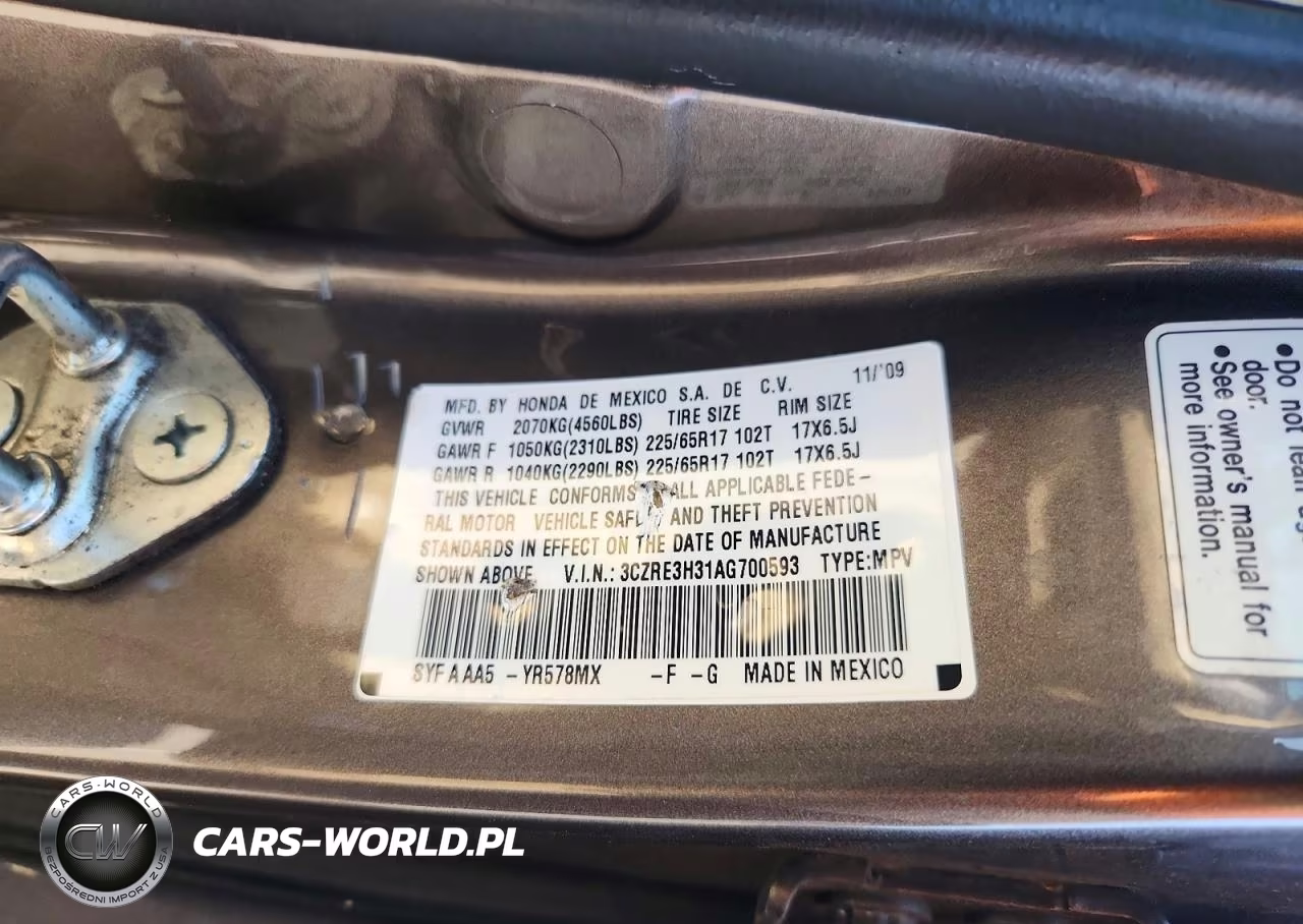 2010 Honda Cr-V Lx VIN:3CZRE3H31AG700593 - 12