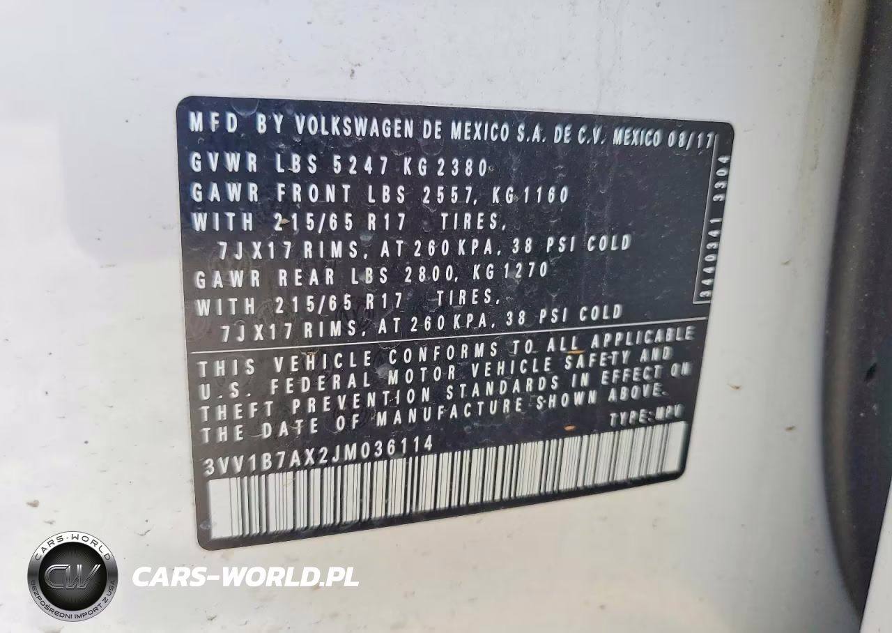 2018 Volkswagen Tiguan S VIN:3VV1B7AX2JM036114 - 13