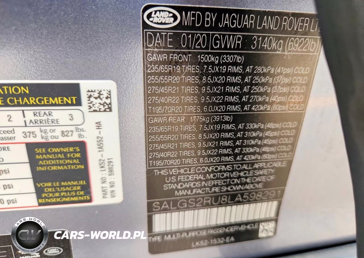 2020 Land Rover Range Rover Hse VIN:SALGS2RU8LA598291 - 13