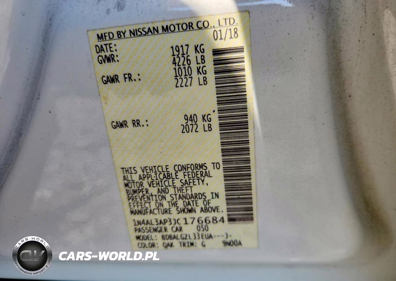 2018 Nissan Altima 2.5 S VIN:1N4AL3AP3JC176684 - 12