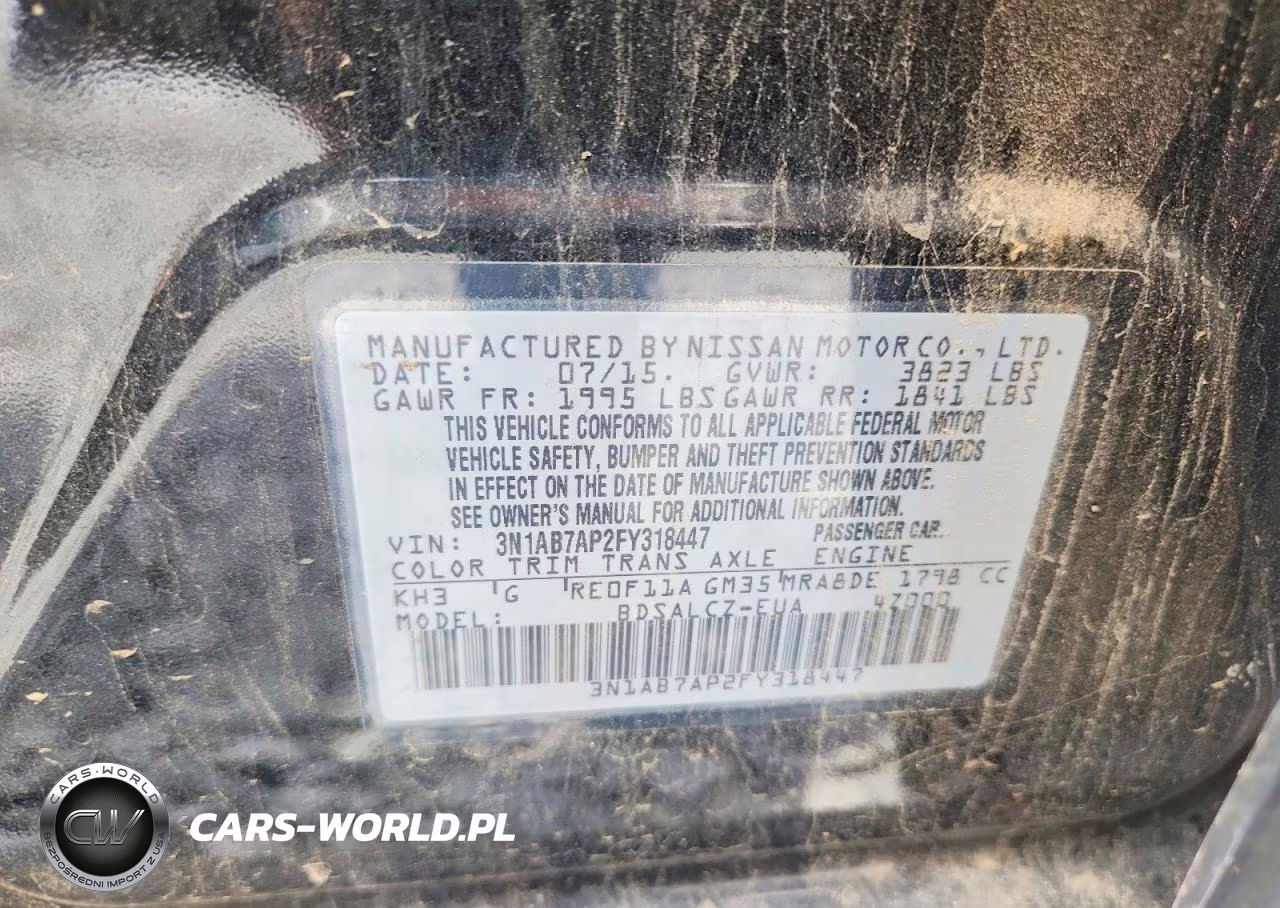 2015 Nissan Sentra S VIN:3N1AB7AP2FY318447 - 13