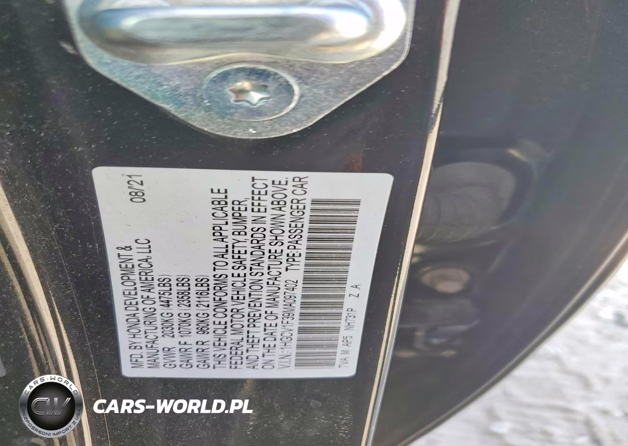 2021 Honda Accord Sport VIN:1HGCV1F39MA097402 - 12