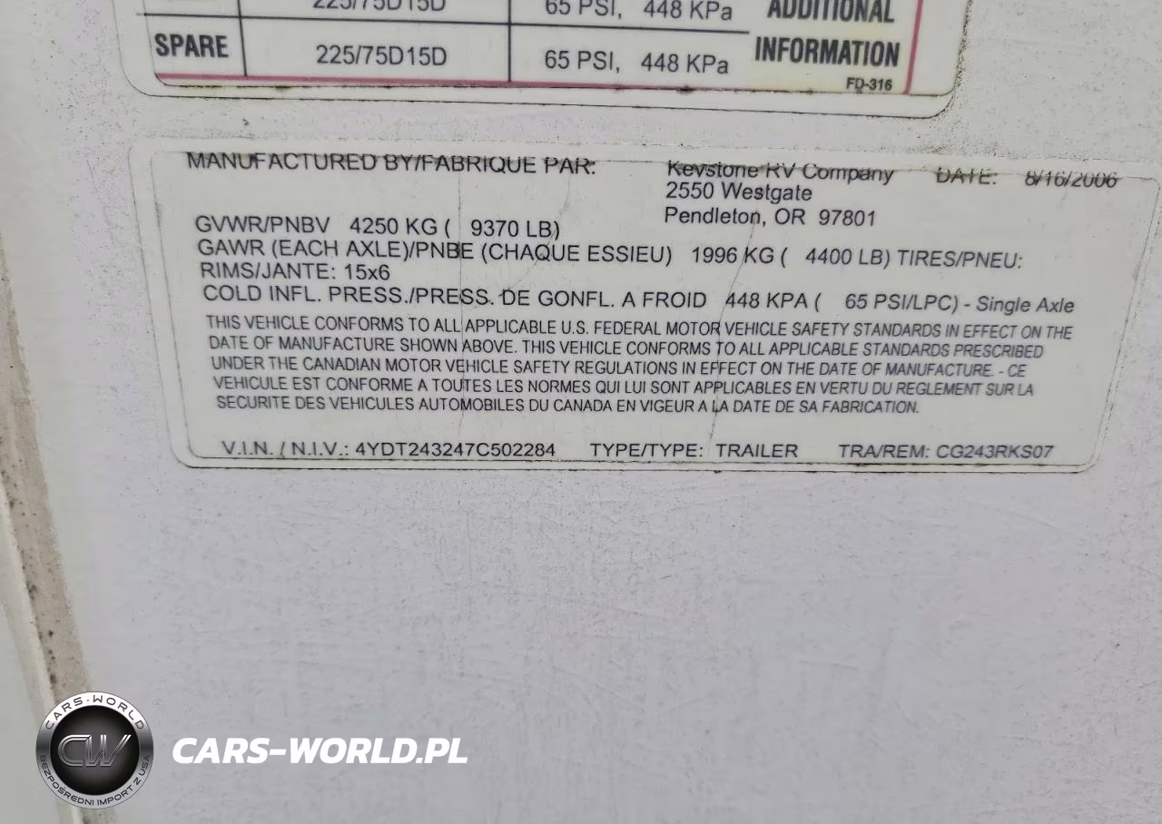 2007 Keystone Cougar Camper VIN:4YDT243247C502284 - 10