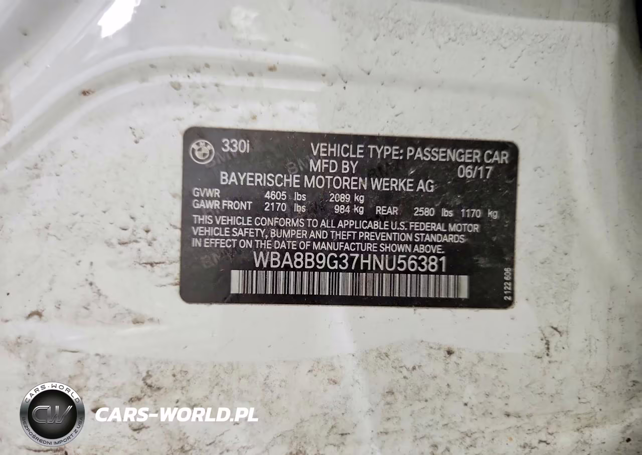 2017 BMW 330 I VIN:WBA8B9G37HNU56381 - 12