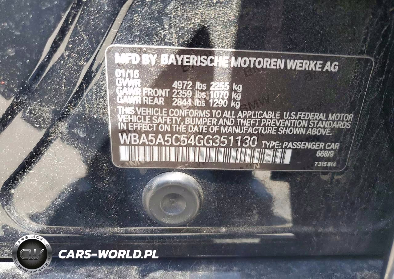2016 BMW 528 I VIN:WBA5A5C54GG351130 - 12