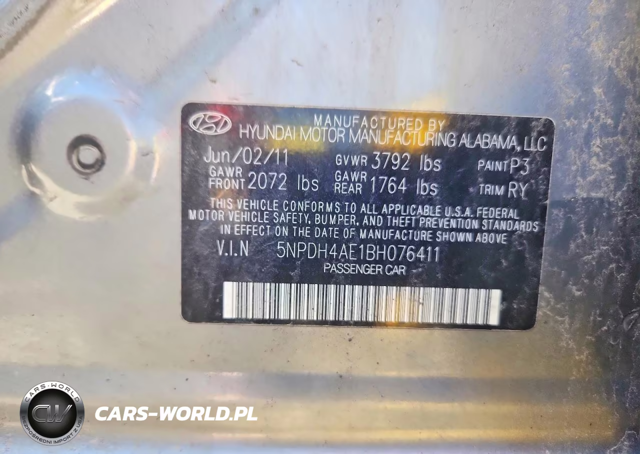 2011 Hyundai Elantra Limited VIN:5NPDH4AE1BH076411 - 12