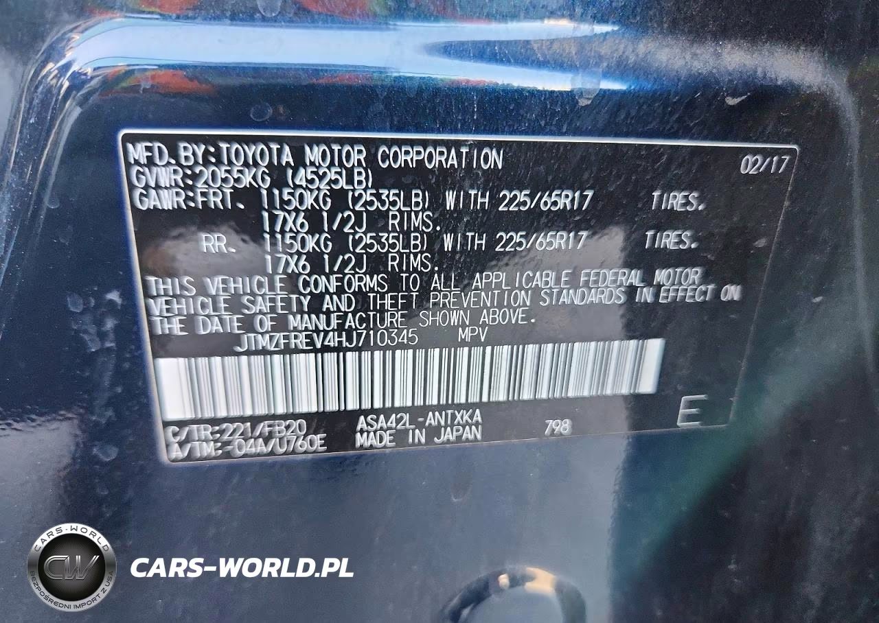 2017 Toyota Rav4 Le VIN:JTMZFREV4HJ710345 - 12