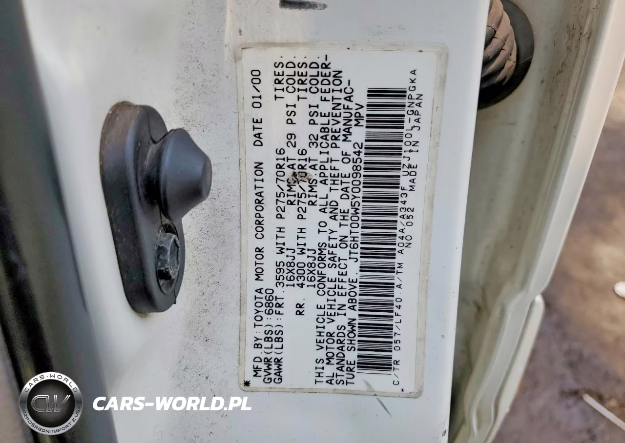 2000 Lexus Lx 470 VIN:JT6HT00W5Y0098542 - 13