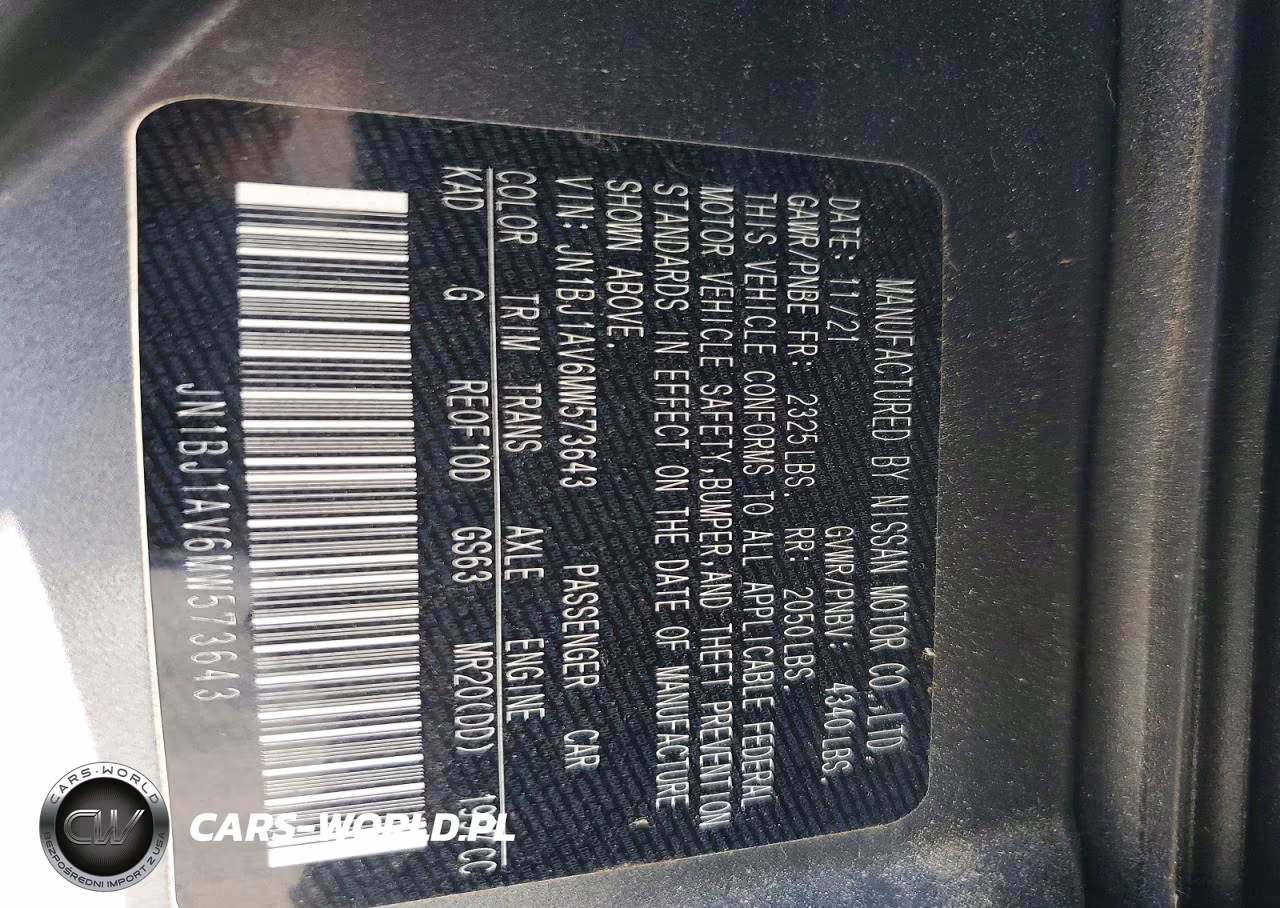 2021 Nissan Rogue Sport S VIN:JN1BJ1AV6MW573643 - 12