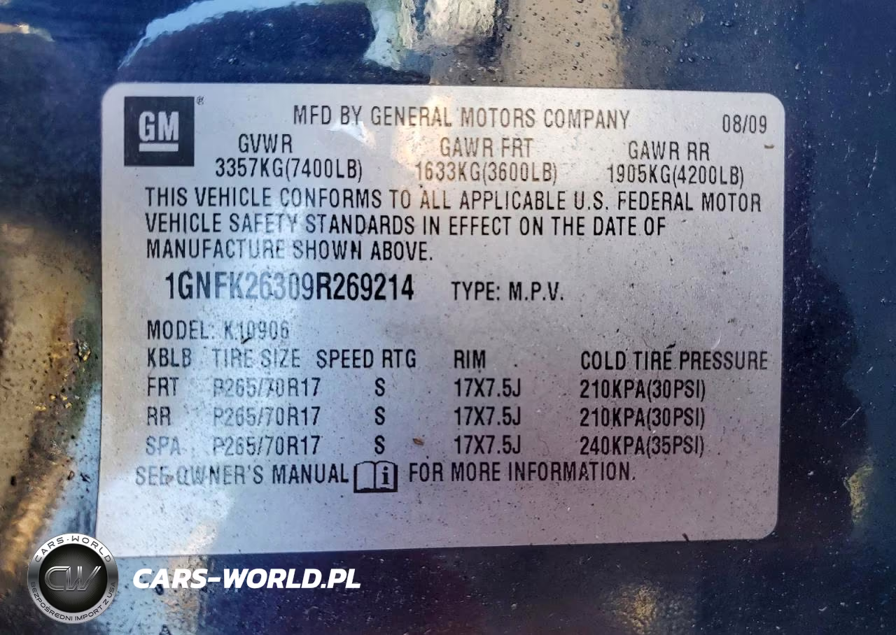 2009 Chevrolet Suburban K1500 Lt VIN:1GNFK26309R269214 - 13