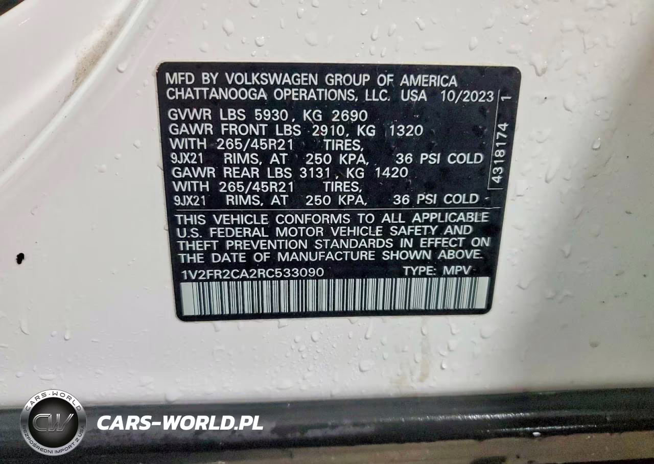 2024 Volkswagen Atlas Sel Premium R-Line VIN:1V2FR2CA2RC533090 - 12
