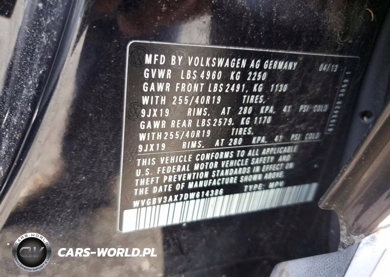 2013 Volkswagen Tiguan S VIN:WVGBV3AX7DW614386 - 14