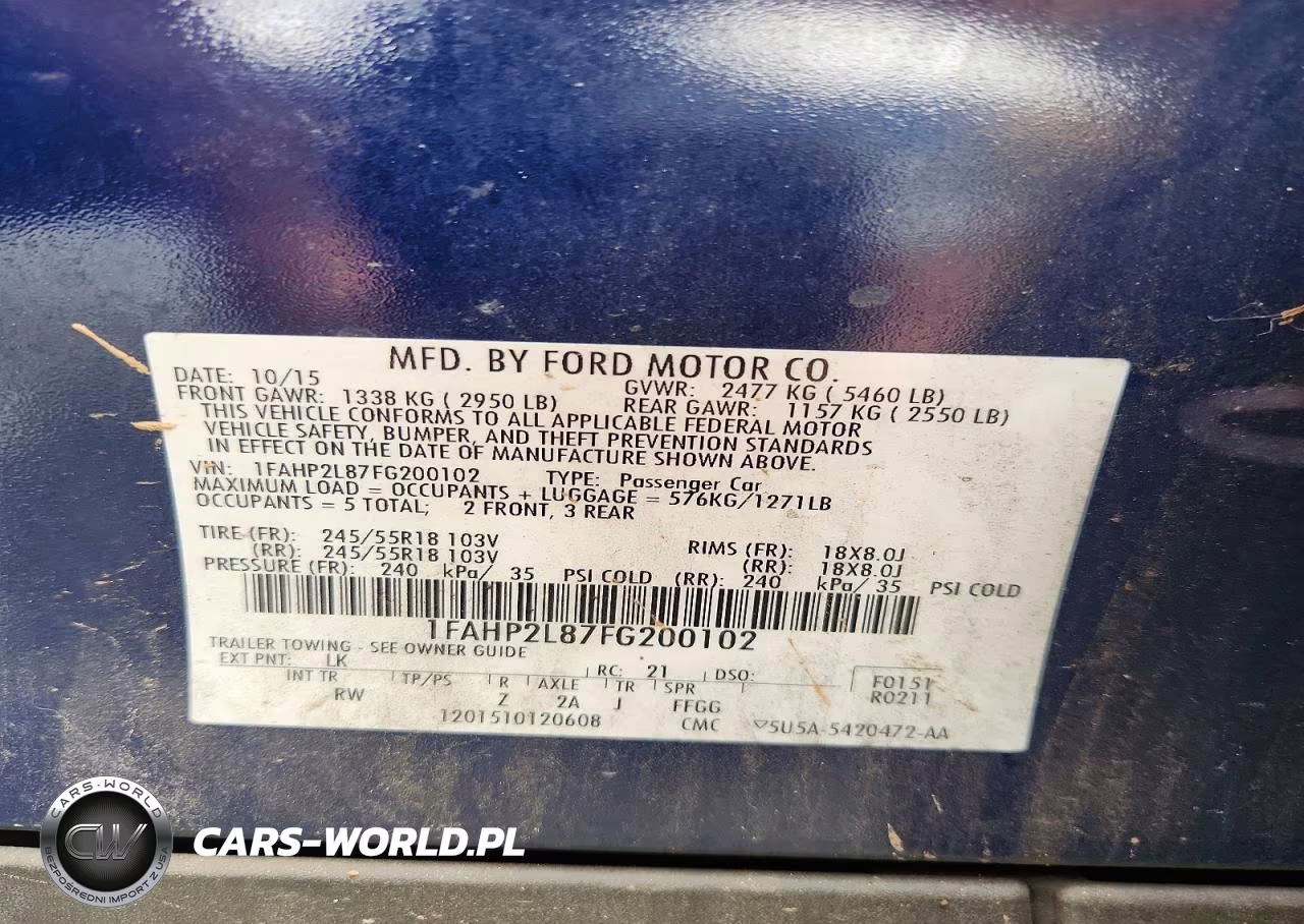2015 Ford Taurus Police Interceptor VIN:1FAHP2L87FG200102 - 13