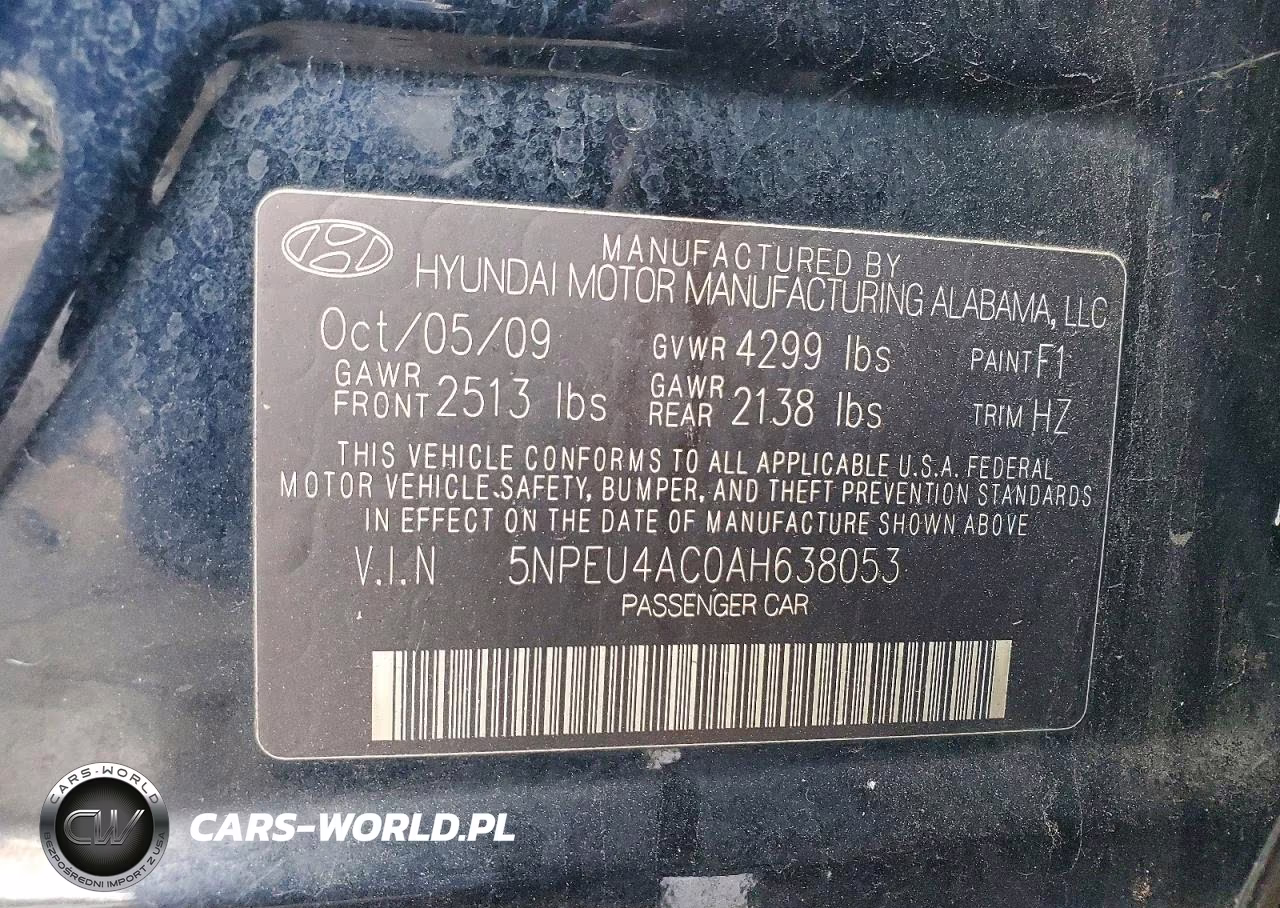 2010 Hyundai Sonata Limited VIN:5NPEU4AC0AH638053 - 12