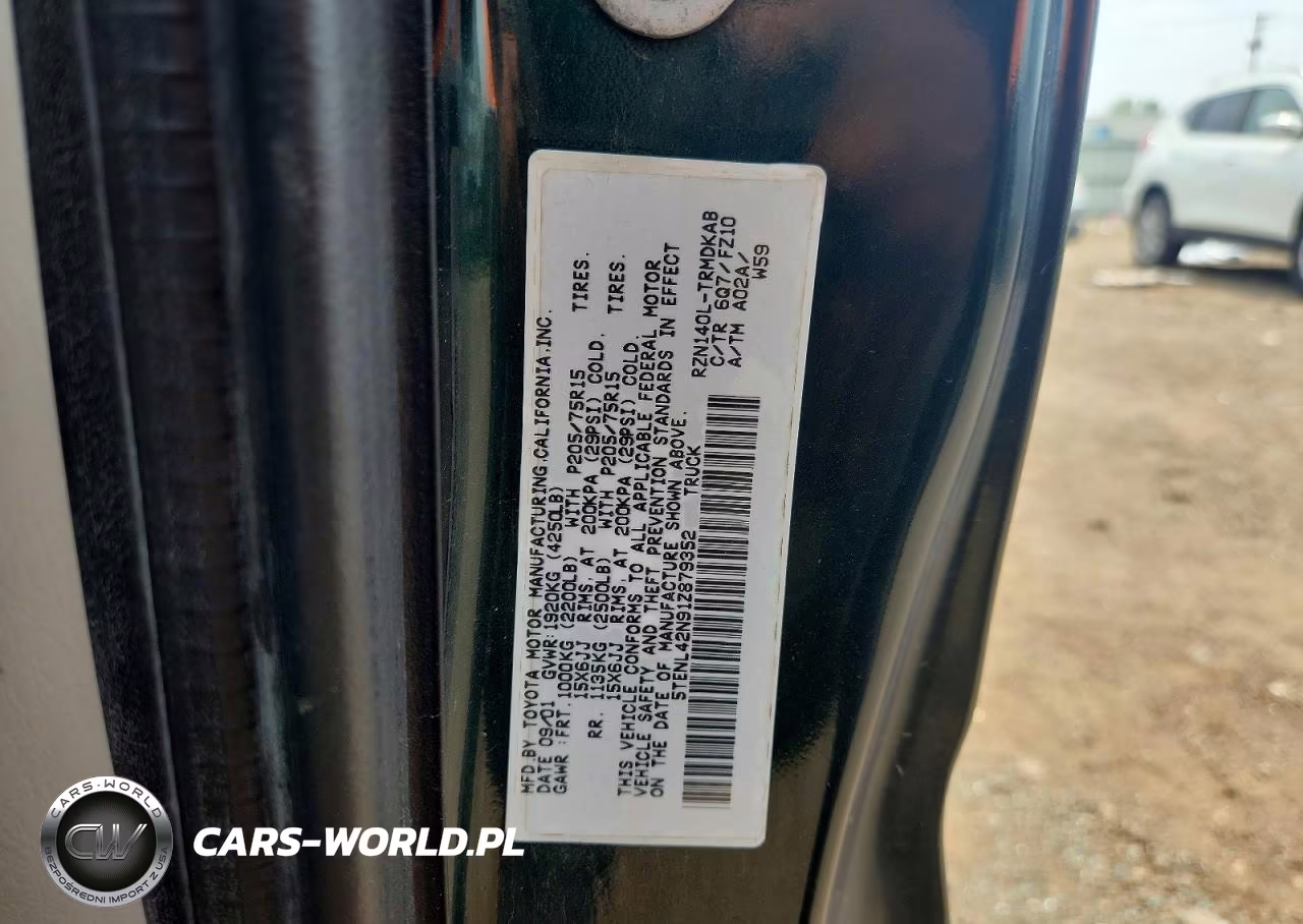 2001 Toyota Tacoma Base VIN:5TENL42N91Z879352 - 12