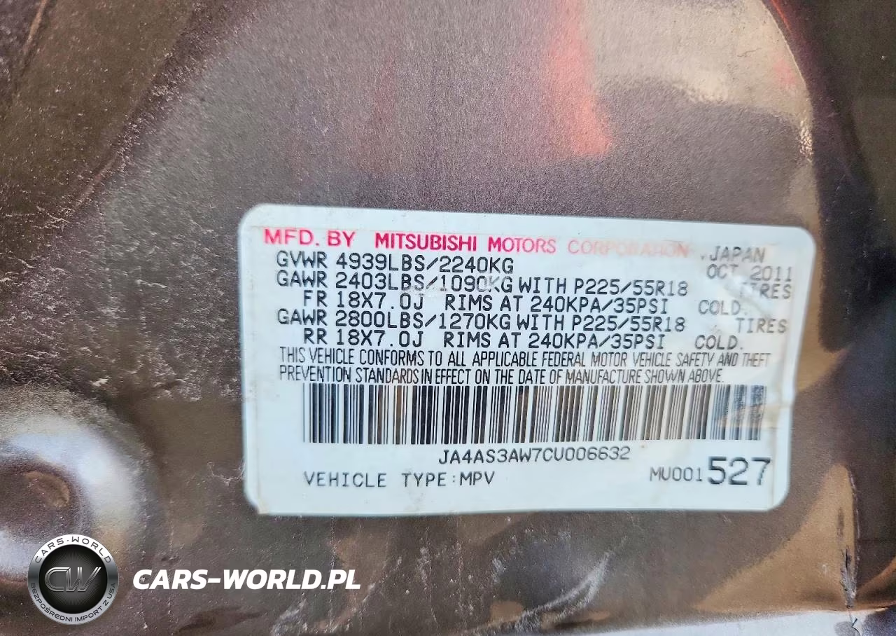 2012 Mitsubishi Outlander Se VIN:JA4AS3AW7CU006632 - 12