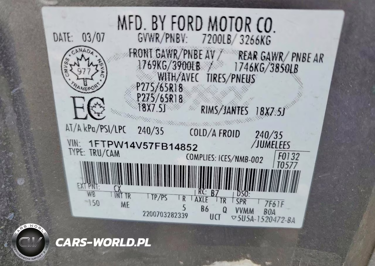 2007 Ford F150 Supercrew VIN:1FTPW14V57FB14852 - 12