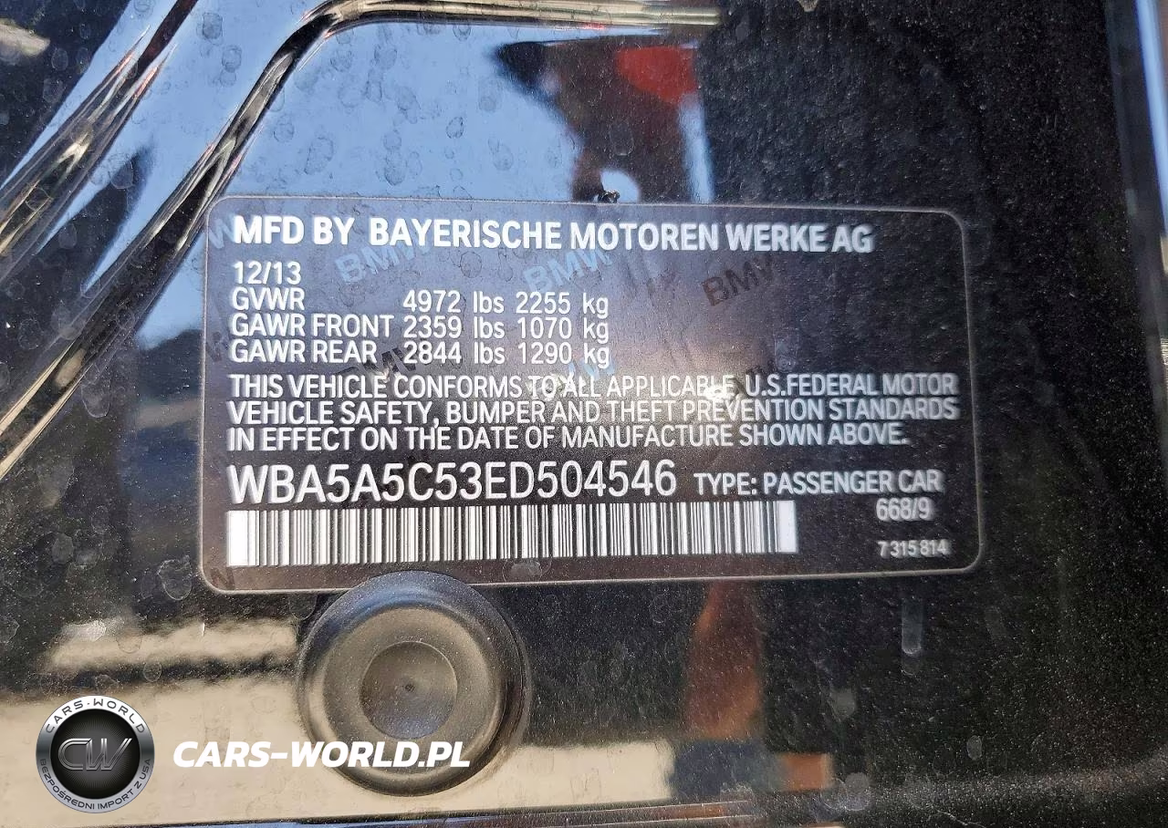 2014 BMW 528I VIN:WBA5A5C53ED504546 - 13