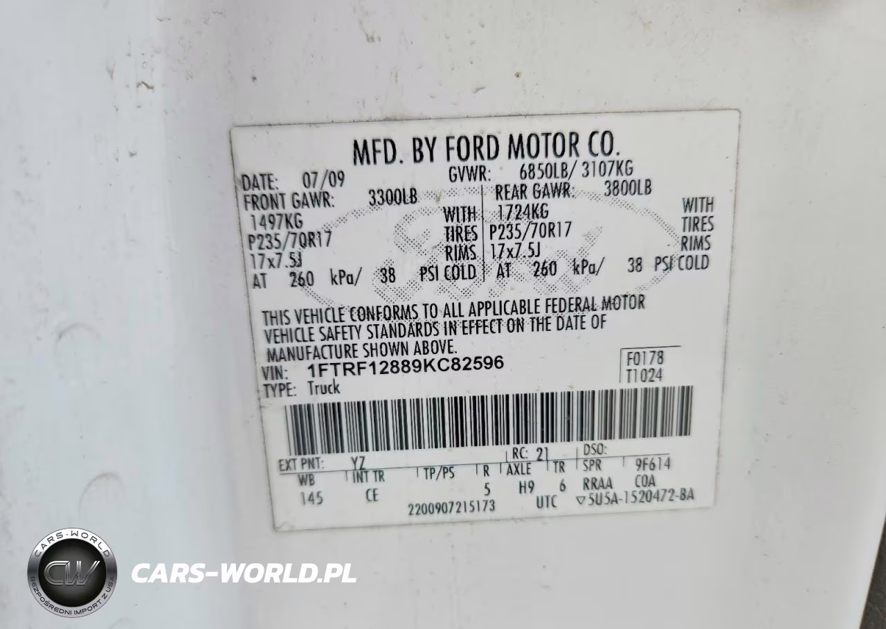 2009 Ford F150 VIN:1FTRF12889KC82596 - 12