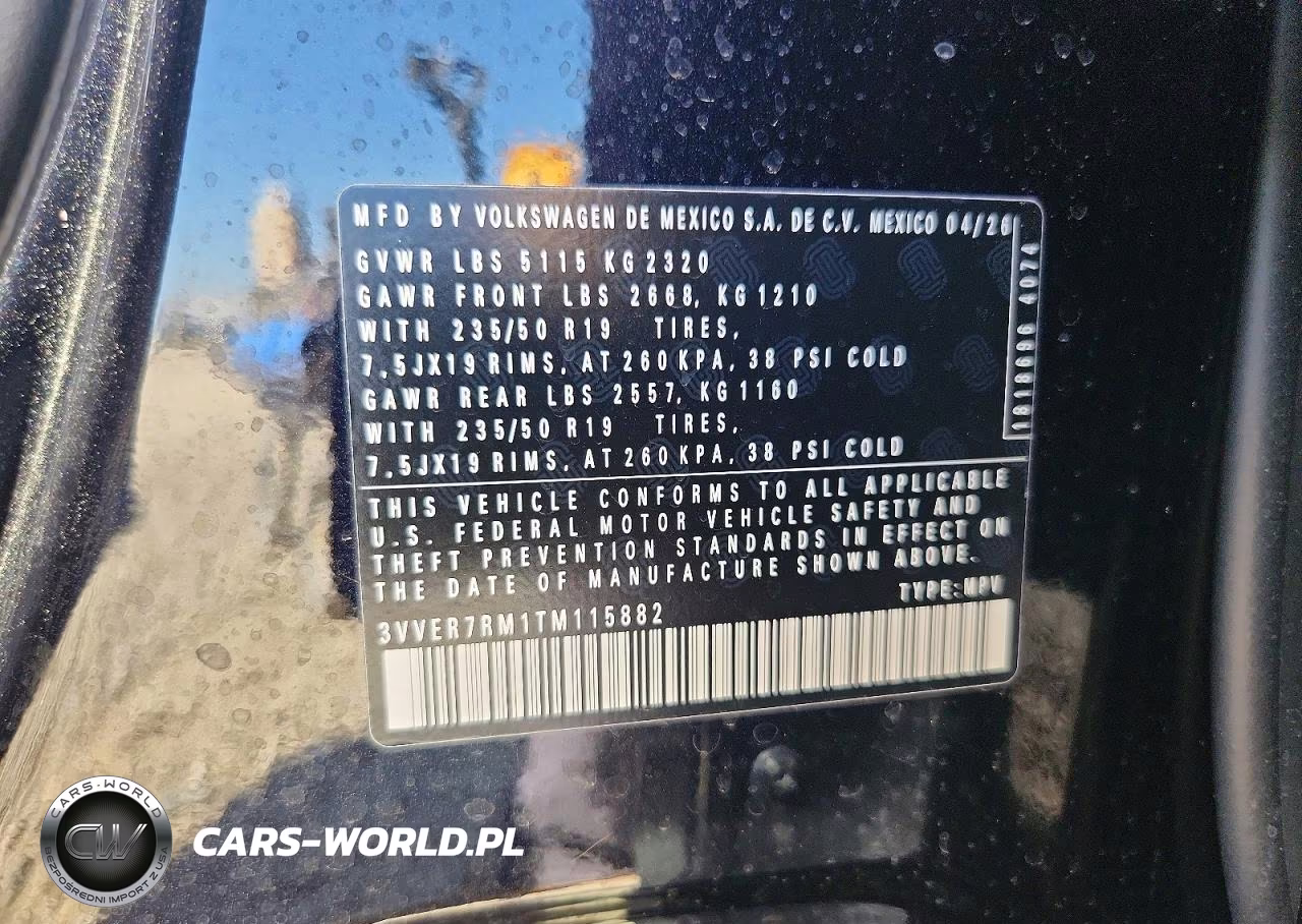 2026 Volkswagen Tiguan Se VIN:3VVER7RM1TM115882 - 13