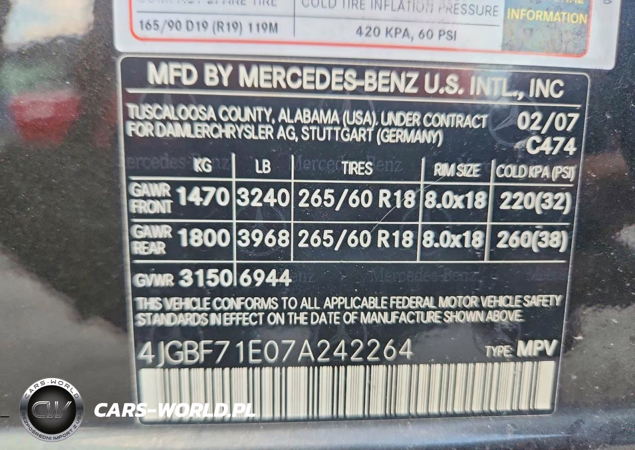 2007 Mercedes-Benz Gl 450 4Matic VIN:4JGBF71E07A242264 - 14