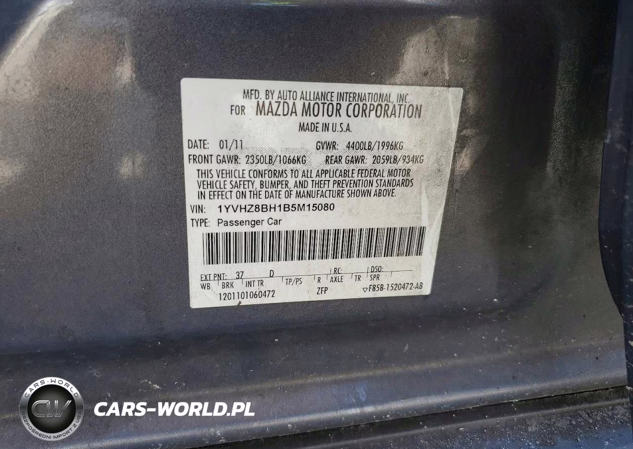 2011 Mazda 6 I VIN:1YVHZ8BH1B5M15080 - 12