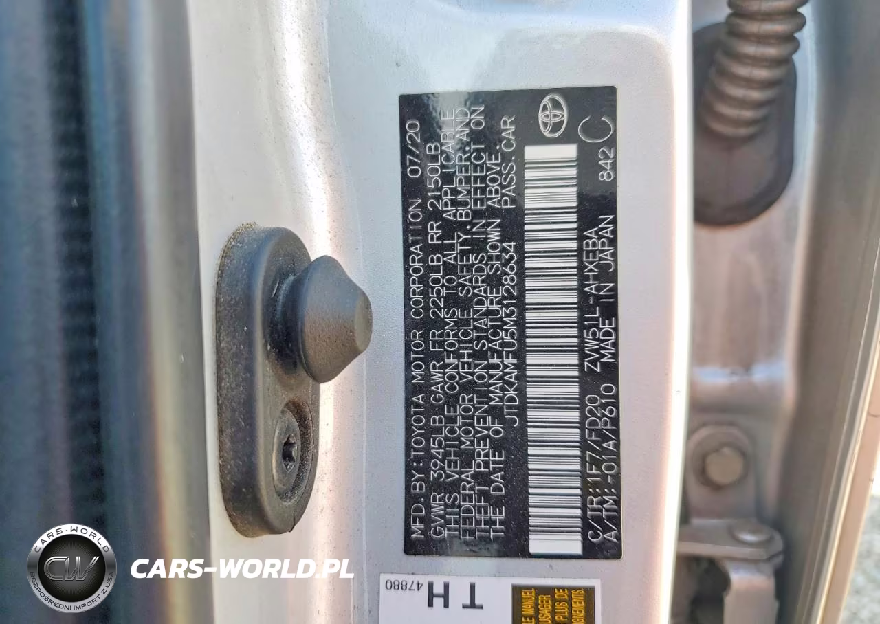 2021 Toyota Prius Le VIN:JTDKAMFU5M3128634 - 12