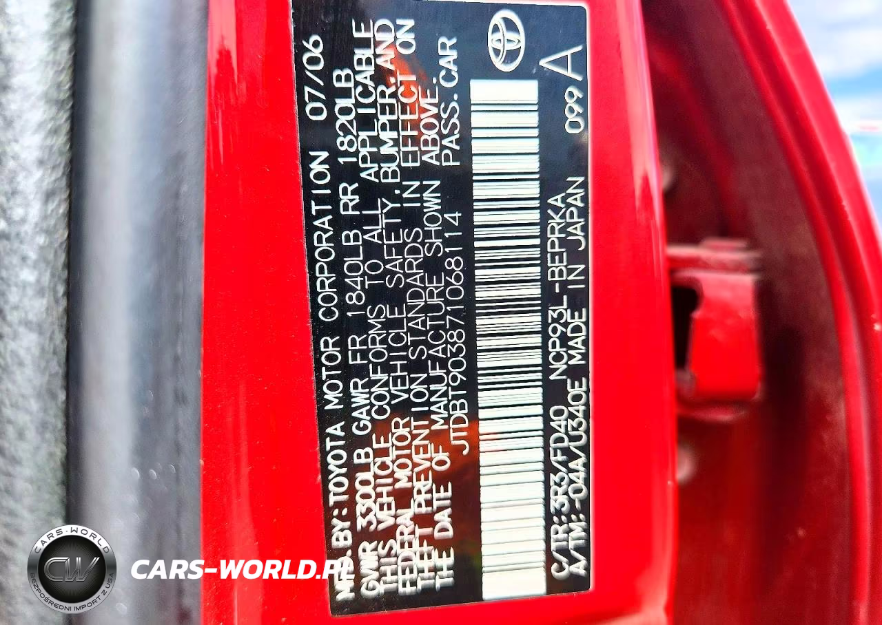 2007 Toyota Yaris Base VIN:JTDBT903871068114 - 12