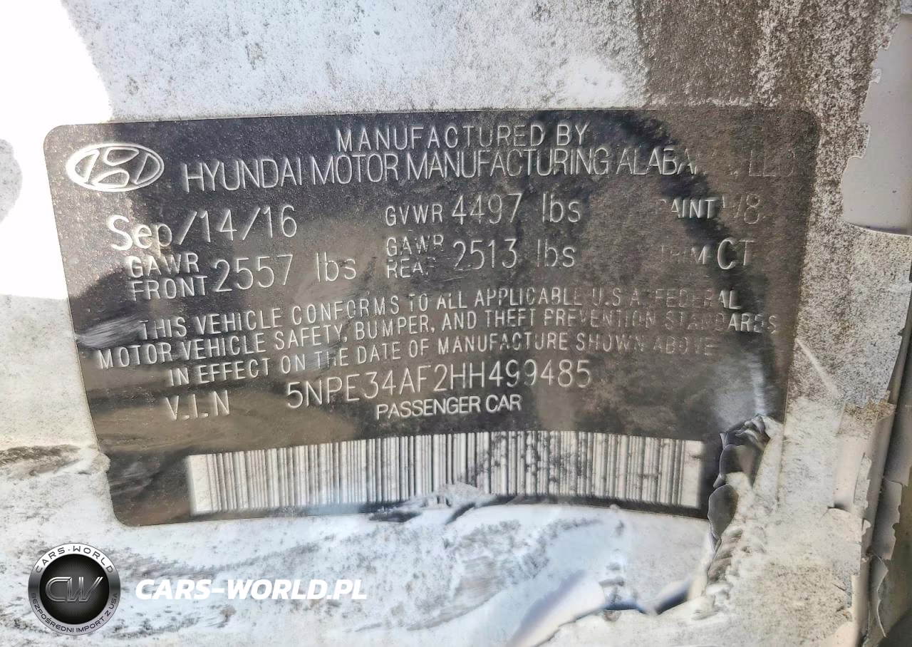 2017 Hyundai Sonata Sport VIN:5NPE34AF2HH499485 - 12