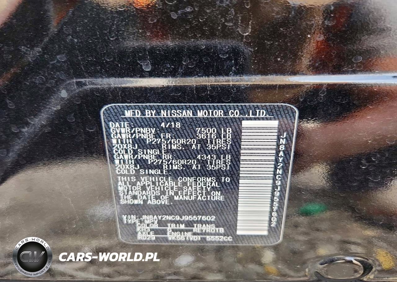 2018 Nissan Armada Sl VIN:JN8AY2NC9J9557602 - 13
